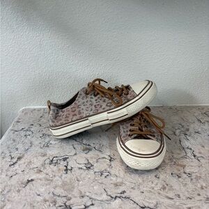 Very G Leopard Print Sneakers with Brown Laces